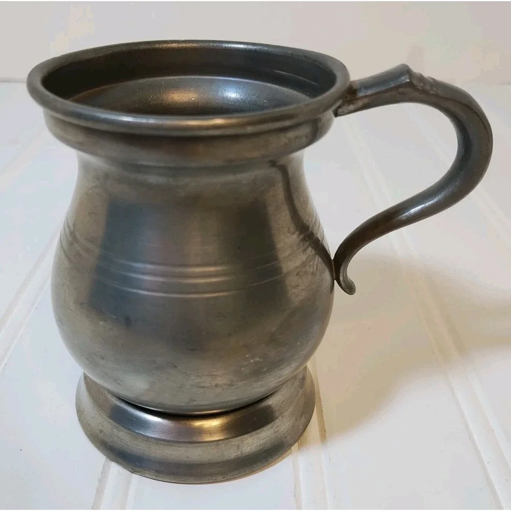 Victorian Pewter 1/2 Pint Tankard Antique Vintage Baluster Style Mug Beer Stein